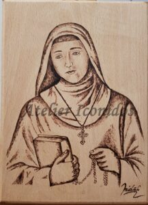 Pyrography of Saint Rafqa